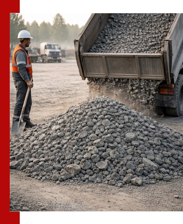 Гранитный щебень фракции 100–201 для строительства в Тихвине