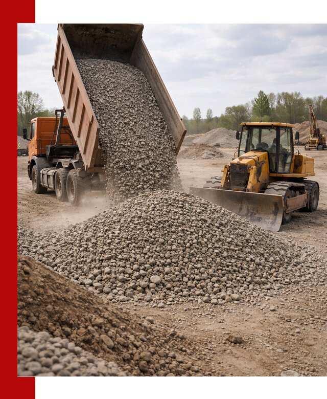 Доставка гравийного щебня фракции 40-70 в Тихвине