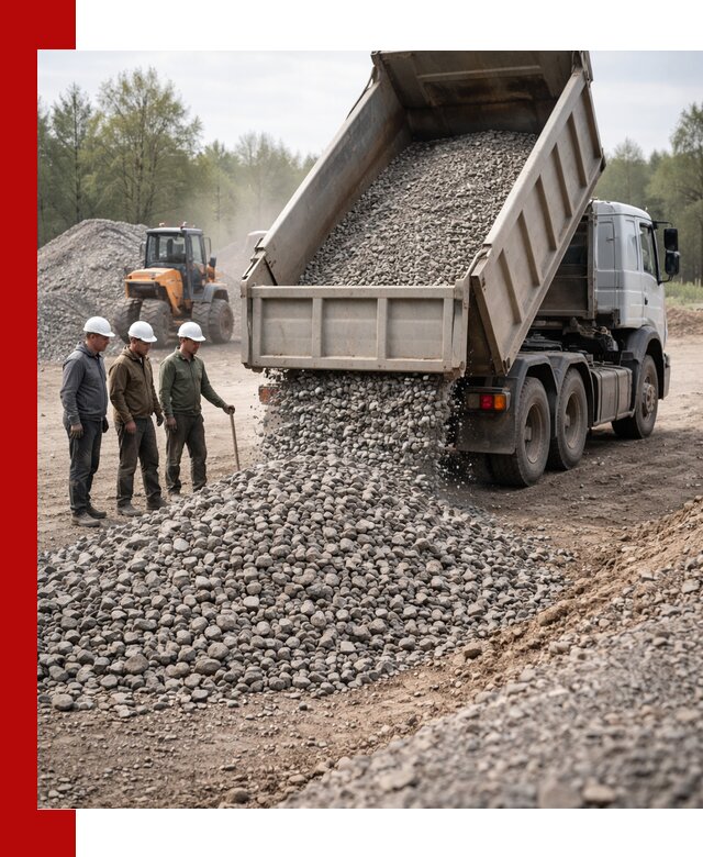 Доставка гравийного щебня фракции 70-120 в Тихвине