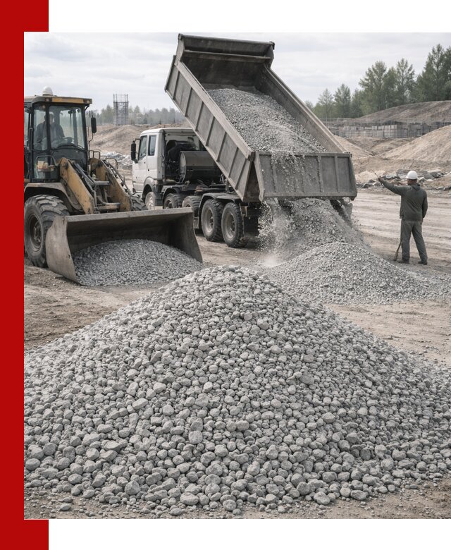 Доставка известнякового щебня фр. 5–20 в Тихвине