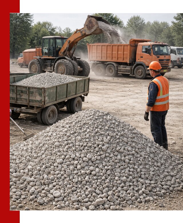 Доставка известнякового щебня фракция 20–40 в Тихвине