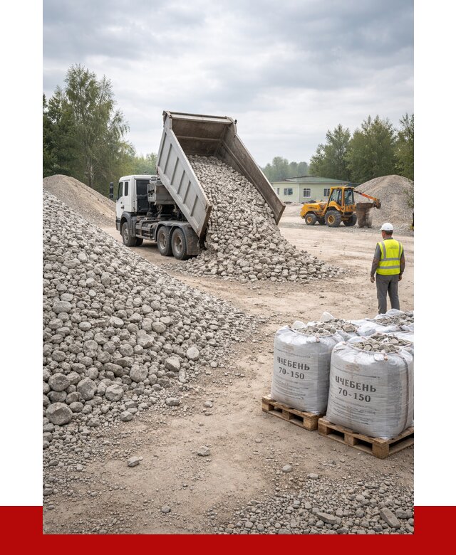 Известняковый щебень фракция 70-150 в Тихвине от 1366 р. | ПРОНЕРУДТхв