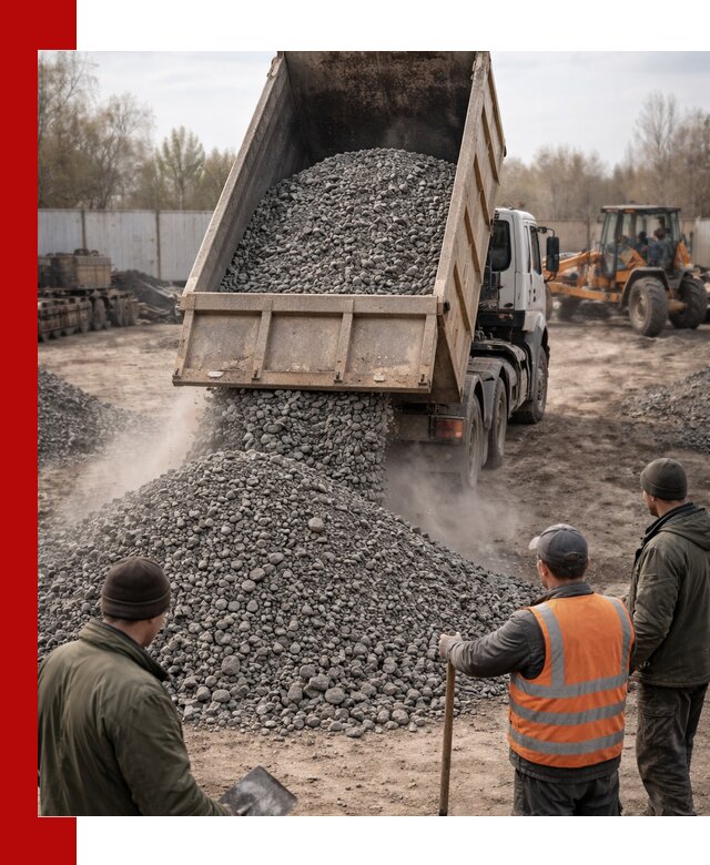 Доставка шлакового щебня в удобные сроки по выгодной цене в Тихвине