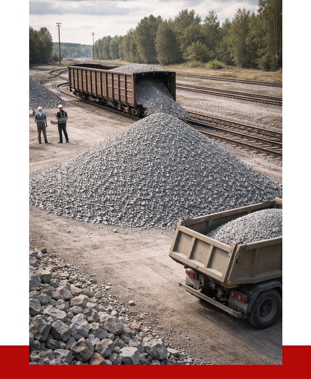Железнодорожный щебень 20-60 в Тихвине от 1858 р. | ПРОНЕРУДТхв