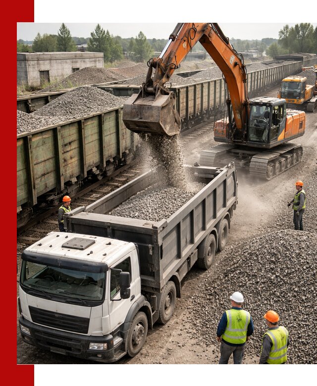 Железнодорожный щебень фракция 25–60 для поставок в Тихвине