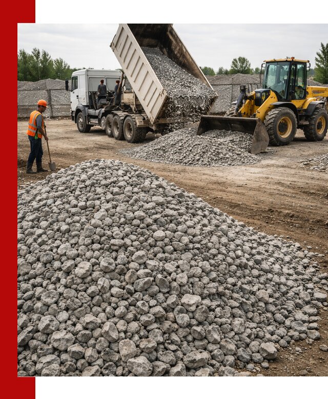 Доставка бетонного щебня фракции 40-70 в Тихвине