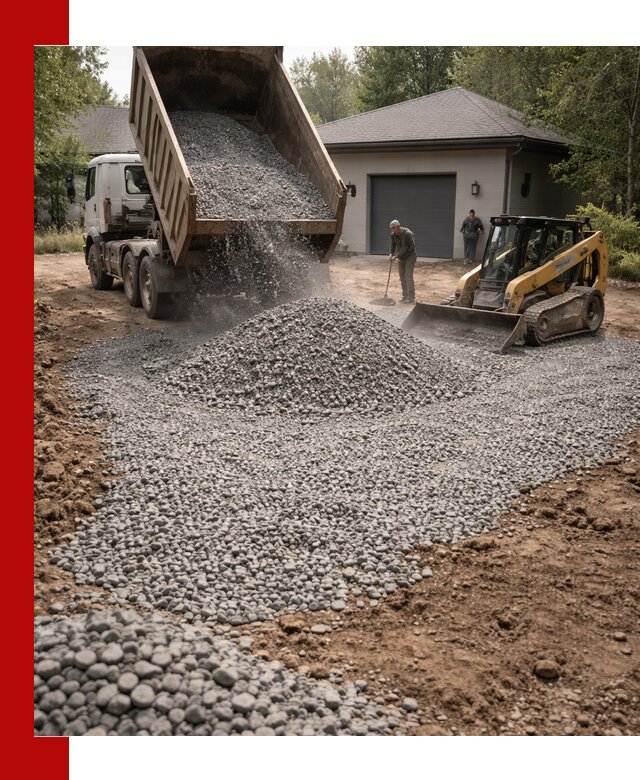 Щебень для парковки в Тихвине: доставка и укладка качественного материала