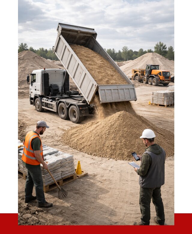 Карьерный песок с доставкой в Тихвине от 3934 р. ПРОНЕРУДТхв