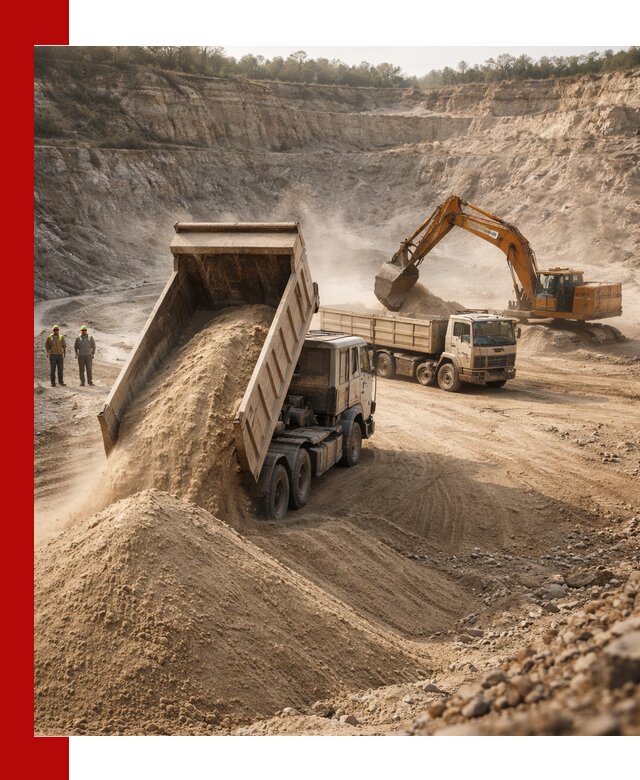 Карьерный песок навалом с доставкой в Тихвине