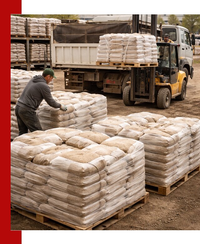 Карьерный песок в мешках с доставкой в Тихвине
