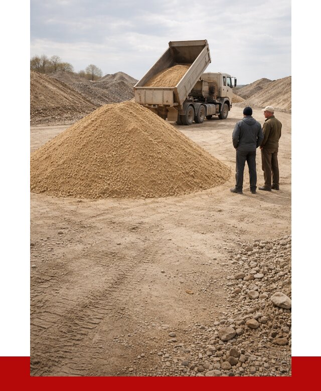 Карьерный песок крупнозернистый в Тихвине от 9289 р | ПРОНЕРУДТхв