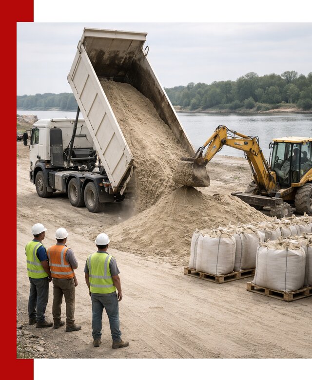 Доставка речного песка в Тихвине самосвалами и погрузкой