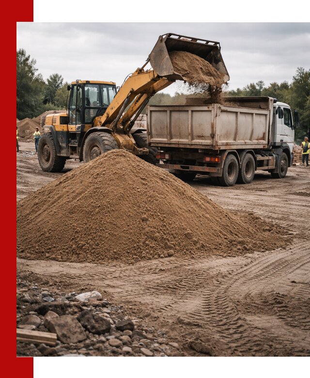Доставка речного песка навалом в Тихвине быстро и выгодно