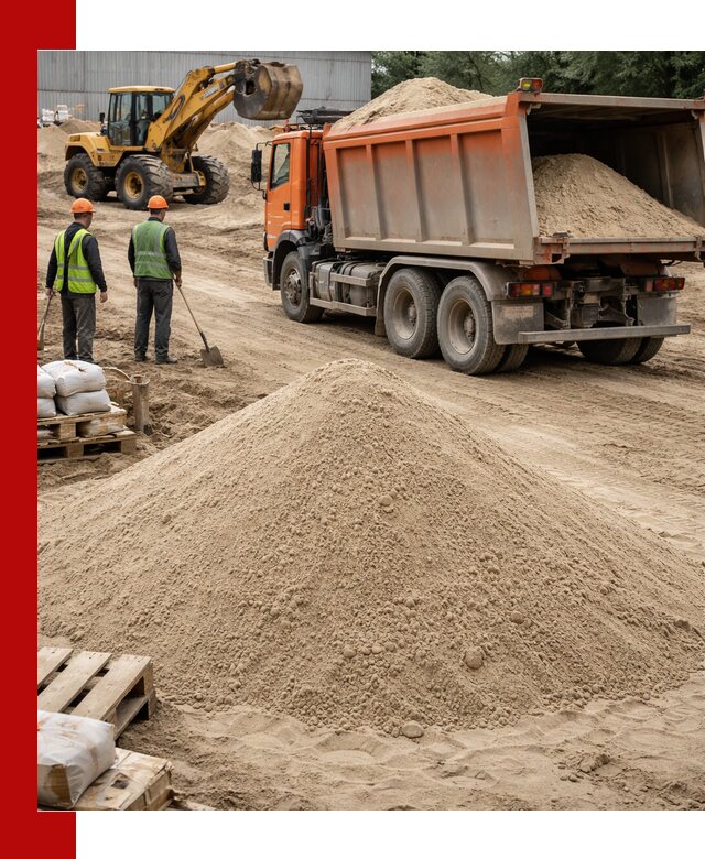 Доставка и продажа мытого речного песка в Тихвине