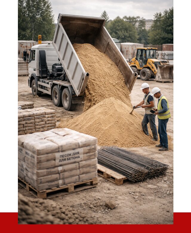 Песок для бетона в Тихвине от 2732 р. с доставкой, ПРОНЕРУДТхв