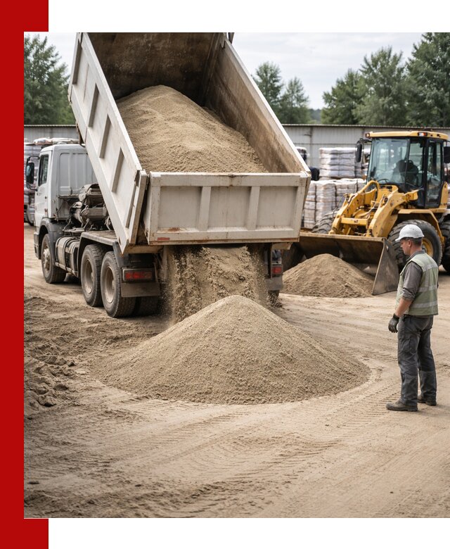 Поставка и доставка песка для бетона в Тихвине