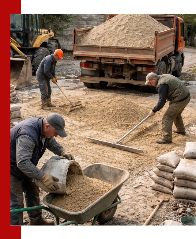 Поставка песка для стяжки в Тихвине с быстрой доставкой