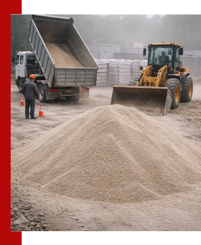 Кварцевый песок фракция 0–8 для стройработ в Тихвине