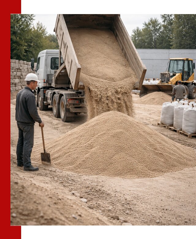 Кварцевый песок фракция 0–3 мм с доставкой в Тихвине