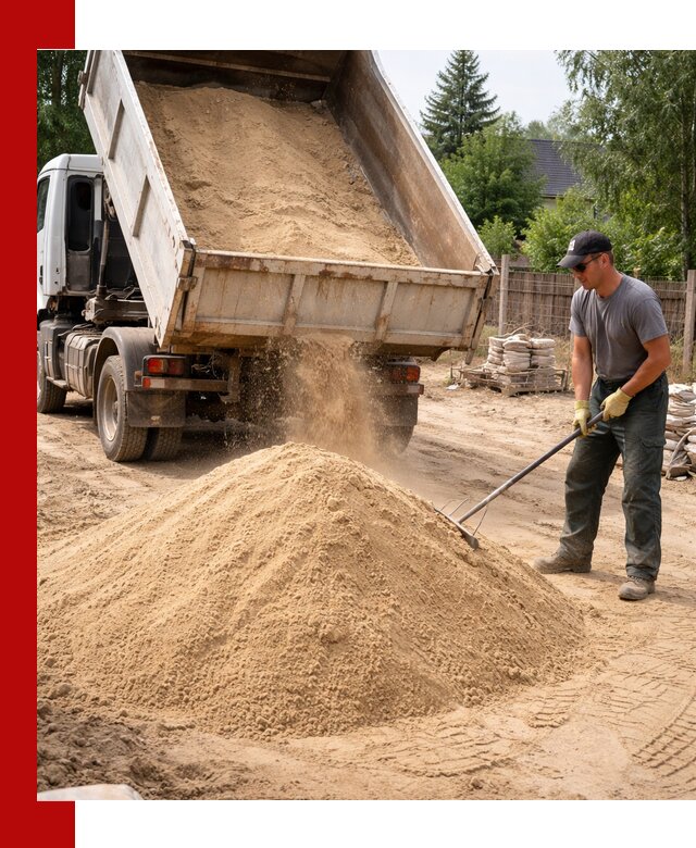 Доставка сухого песка самосвалами в Тихвине