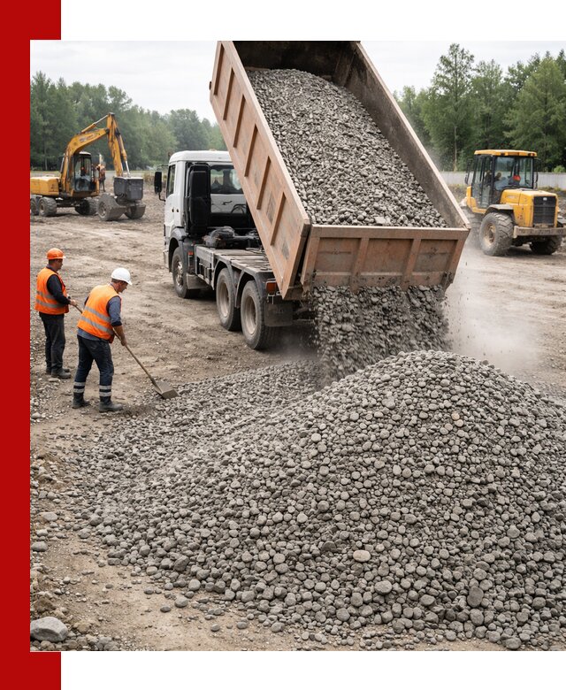 Доставка гравия фракции 40-70 в Тихвине оптом и в розницу