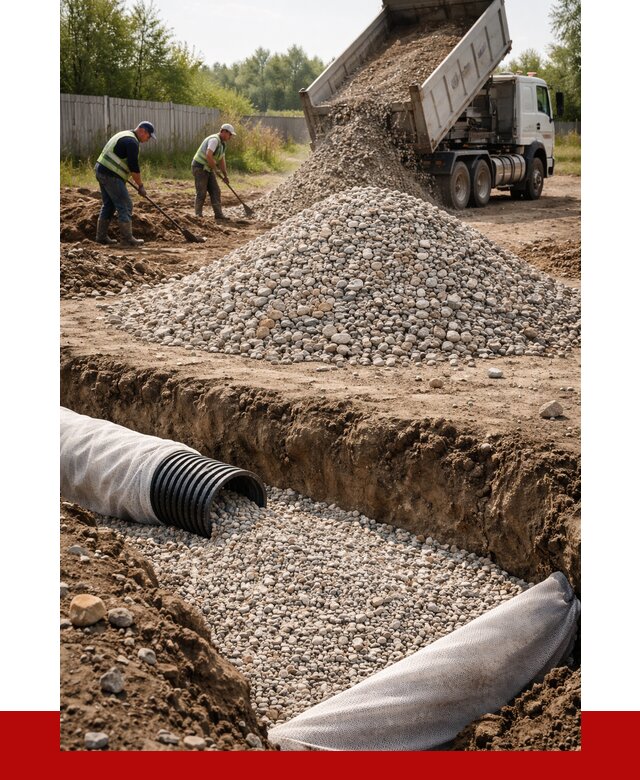 Гравий для дренажа в Тихвине от 2404 р., доставка ПРОНЕРУДТхв