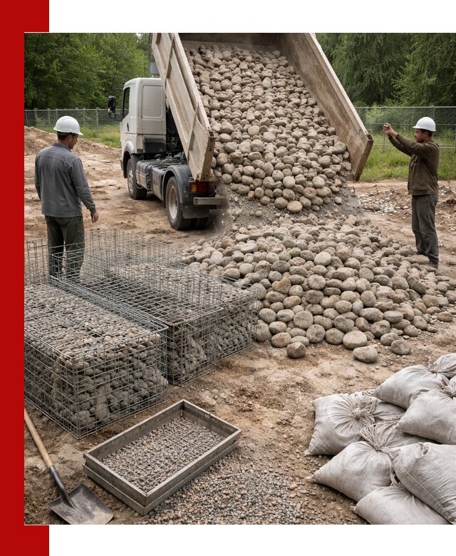 Камень для габионов фракция 70–151 в Тихвине