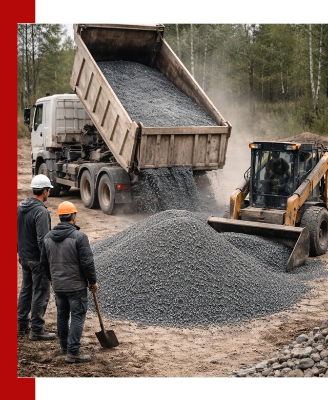 Гранитный отсев 0-5 с доставкой и разгрузкой в Тихвине