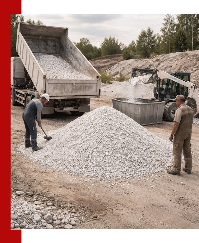 Доставка и продажа белой мраморной крошки в Тихвине