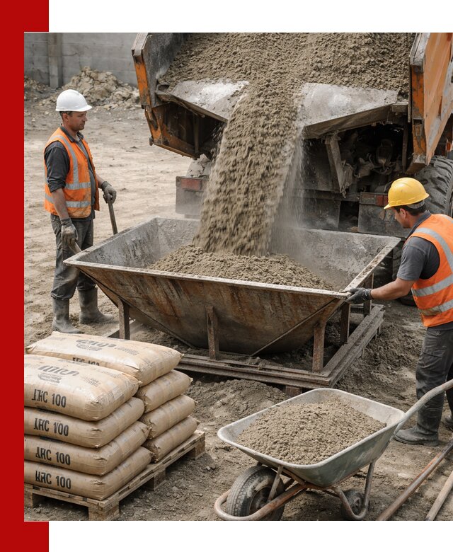 Доставка цементно-песчаной смеси М100 в Тихвине