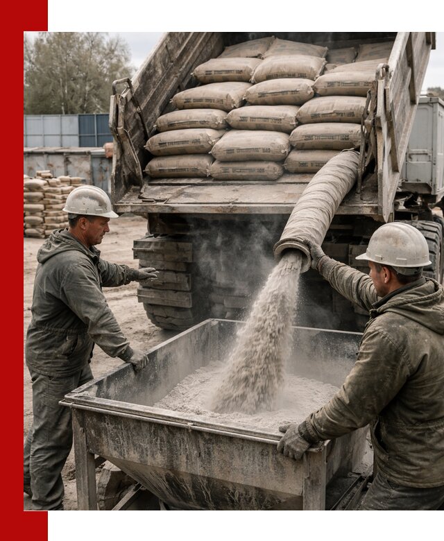 Доставка цемента М400 в Тихвине оптом и в розницу