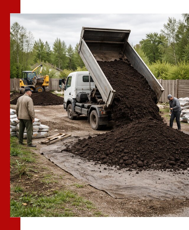 Доставка качественного почвогрунта в Тихвине оптом и в розницу