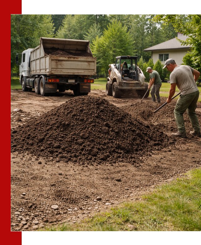 Доставка и укладка грунта для газона в Тихвине