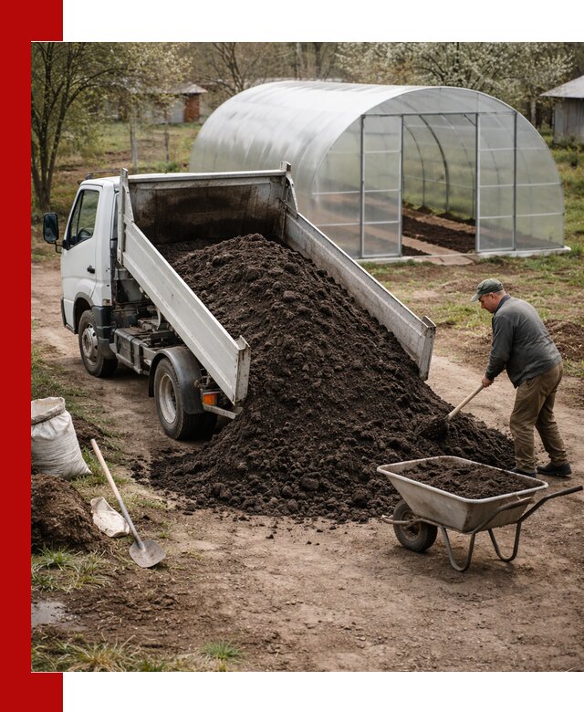 Чернозем для теплицы с доставкой в Тихвине