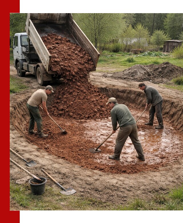 Купить качественную глину для пруда в Тихвине