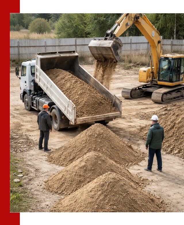 Доставка супеси вагонными и автопартиями в Тихвине