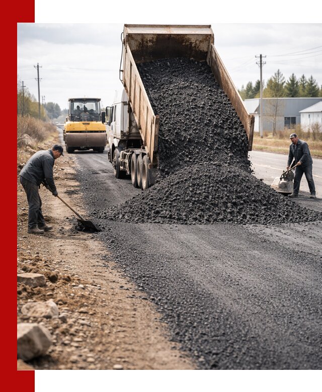 Асфальтовая крошка для дорог в Тихвине — поставка и доставка