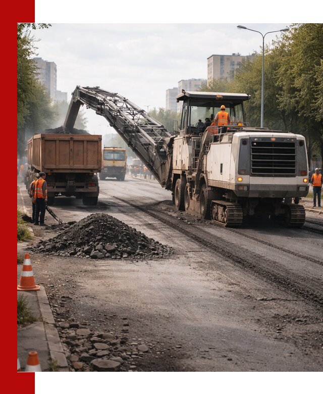 Фрезерованный асфальт в Тихвине — удаление и вывоз старого покрытия