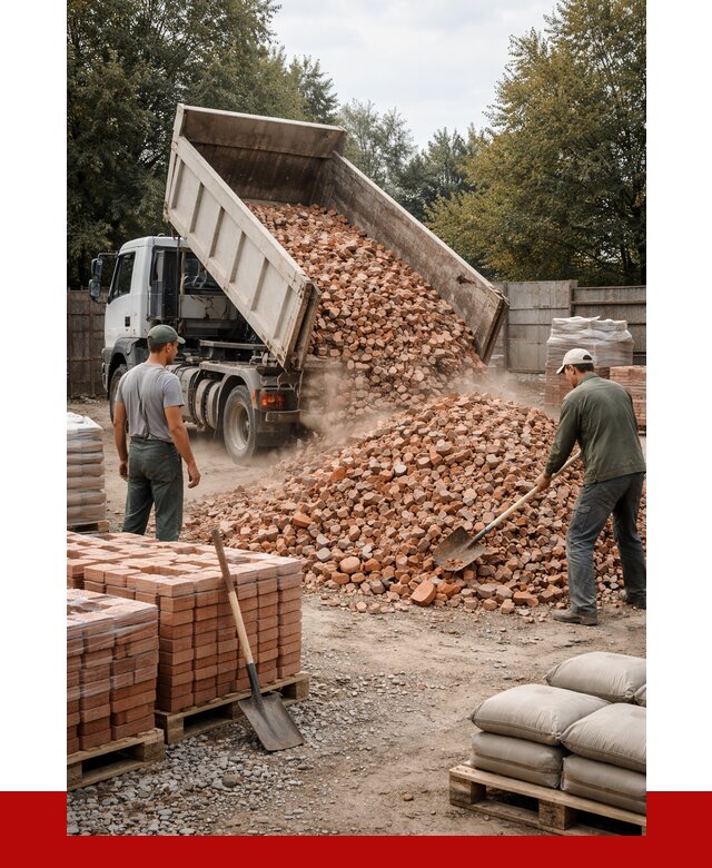 Бой кирпича в Тихвине с доставкой от 4590 руб/куб | ПРОНЕРУДТхв
