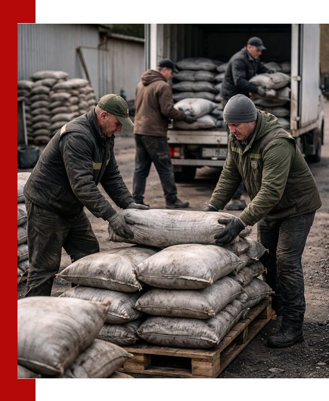 Доставка угля в мешках по выгодным ценам в Тихвине