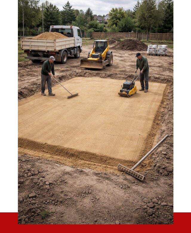 Устройство песчаной подушки в Тихвине от 4918 р. ПРОНЕРУДТхв