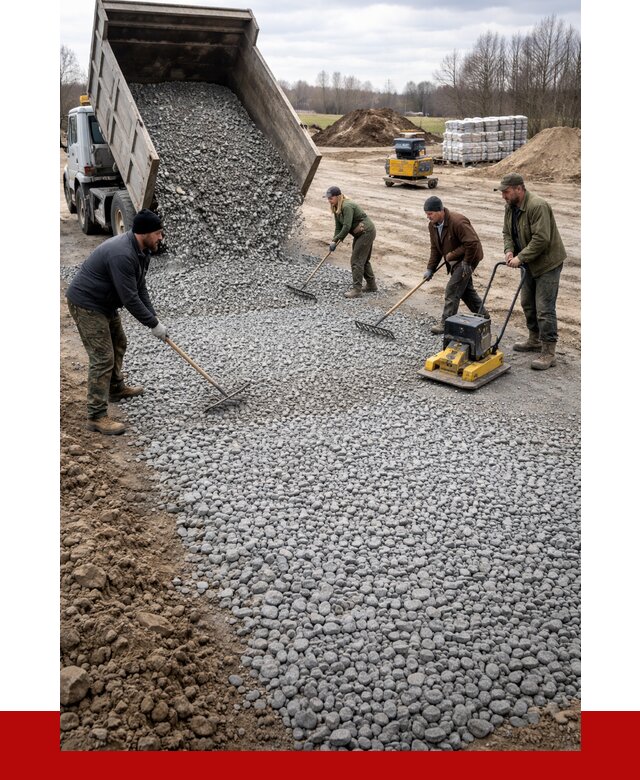 Устройство щебеночной подушки в Тихвине от 4918 р. ПРОНЕРУДТхв